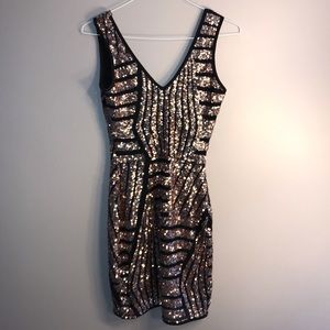 Rose gold sequin Windsor dress